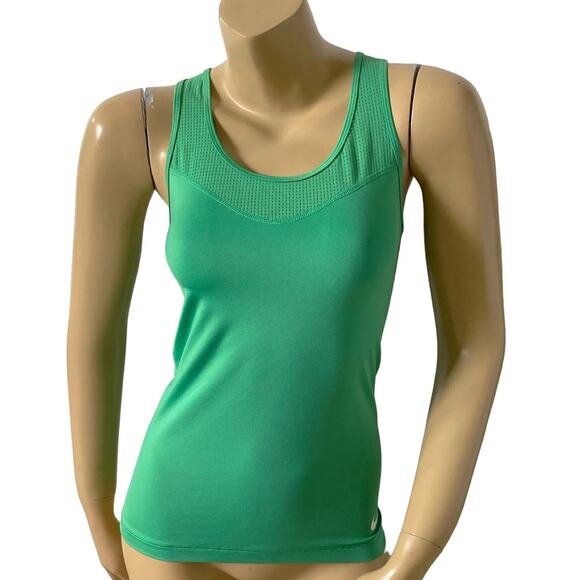 NIKE PRO Womens Size Small Dri Fit Sleeveless Green Racer Back Tank Top Shirt - Picture 1 of 7